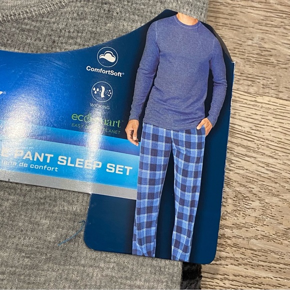 NEW Mens Hanes 2pc Pajama Set Long Sleeve and Fleece Pajama Pants SMALL - Picture 6 of 6